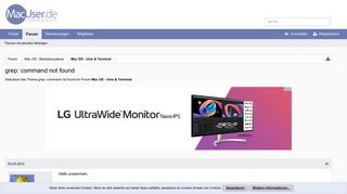 
                            4. grep: command not found | MacUser.de Community