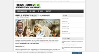 
                            9. Grepolis: Jetzt mit Inselquests & Login-Bonus - Browsergames News