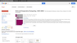 
                            8. Grid and Cooperative Computing - GCC 2004: Third International ... - Resultat for Google Books