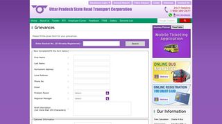 
                            10. Grievances - Uttar Pradesh State Road Transport Corporation