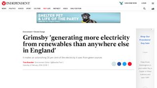 
                            13. Grimsby 'generating more electricity from renewables than ...