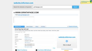 
                            12. grintapage.com at WI. Grinta Page Sign-Up/Login - Website Informer