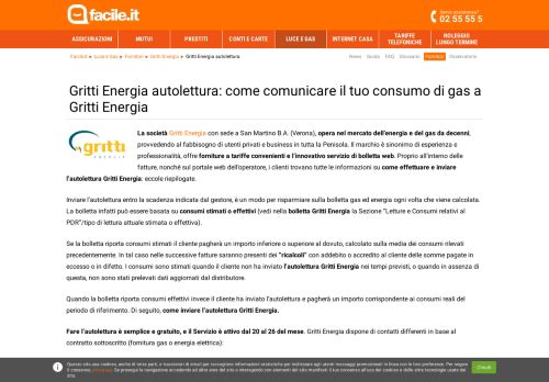 
                            4. Gritti Energia autolettura: come comunicare il tuo consumo | Facile.it