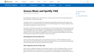 
                            6. Groove Music and Spotify: FAQ - Microsoft Support