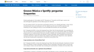 
                            3. Groove Música e Spotify: perguntas frequentes - Microsoft Support