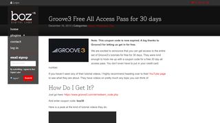 
                            4. Groove3 Free All Access Pass for 30 days | Boz Digital Labs