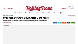 
                            11. Grooveshark Shuts Down After Eight Years – Rolling Stone
