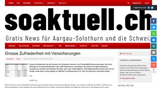 
                            11. Grosse Zufriedenheit mit Versicherungen - soaktuell.ch - Internet-Zeitung