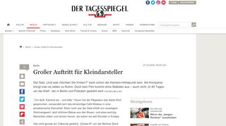 
                            12. Großer Auftritt für Kleindarsteller - Berlin - Tagesspiegel