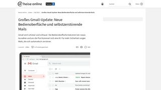 
                            6. Großes Gmail-Update: Neue Bedienoberfläche und selbstzerstörende ...