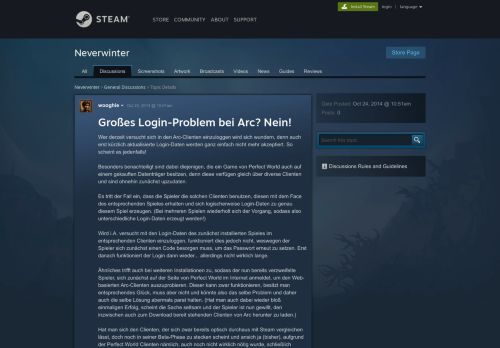 
                            5. Großes Login-Problem bei Arc? Nein! :: Neverwinter General ...