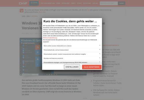 
                            6. Großes Windows-Update 2019: Top Neuheiten in Windows 10 ... - Chip