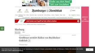 
                            7. Großfeuer zerstört Hallen von Buchholzer Golfclub - Hamburg Harburg ...