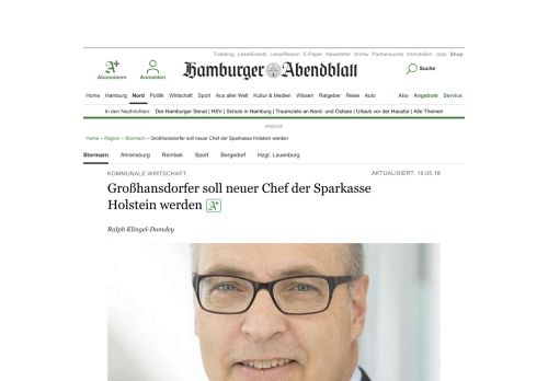 
                            11. Großhansdorfer soll neuer Chef der Sparkasse Holstein werden ...