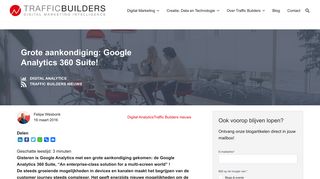 
                            12. Grote aankondiging: Google Analytics 360 Suite! • Traffic Builders