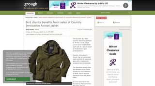 
                            7. grough — Bird charity benefits from sales of Country ...