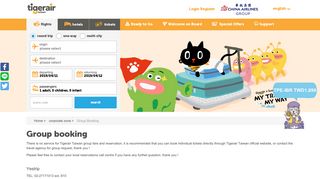 
                            7. Group Booking - Tigerair Taiwan