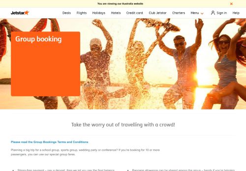 
                            9. Group bookings | Jetstar