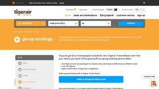 
                            3. group bookings - Tigerair
