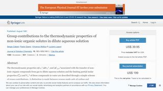 
                            6. Group contributions to the thermodynamic properties of non-ionic ...