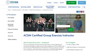 
                            12. Group Exercise Instructor | ACSM Certification