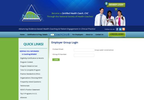 
                            13. Group Login - NSHC - National Society of Health Coaches