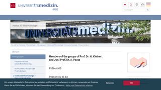 
                            7. Group members- Institut für Pharmakologie - Universitätsmedizin Mainz