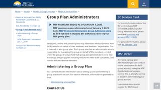 
                            6. Group Plan Administrators - Province of British Columbia