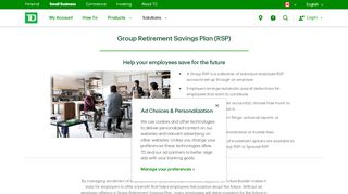 
                            8. Group Retirement Savings Plan – TD Canada Trust - TD Bank