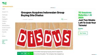 
                            11. Groupon Acquires Indonesian Group Buying Site Disdus | TechCrunch