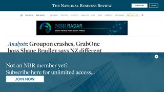 
                            11. Groupon crashes, GrabOne boss Shane Bradley says NZ different - NBR