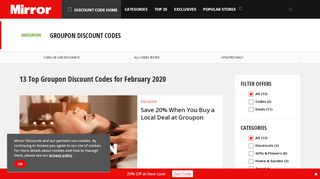 
                            6. Groupon Discount Codes & Promo Codes - February | Mirror.co.uk