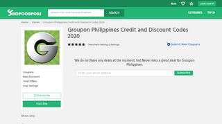 
                            7. Groupon Philippines Credit and Discount Codes 2019 - ShopCoupons