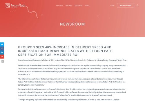 
                            6. Groupon Sees 40% Increase in Delivery Speed and Increased Email ...