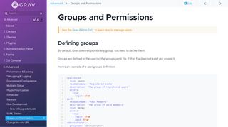 
                            5. Groups and Permissions | Grav Documentation