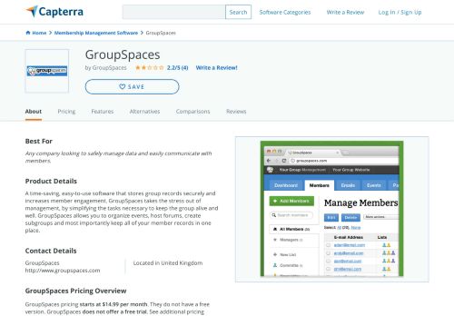 
                            6. GroupSpaces Reviews and Pricing - 2019 - Capterra