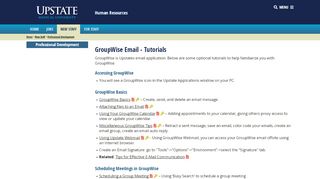 
                            12. GroupWise Email - Tutorials | Human Resources |SUNY Upstate ...