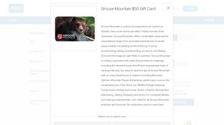 
                            13. Grouse Mountain $50 Gift Card | More Rewards