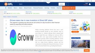 
                            10. Groww sees rise in new investors in Direct MF plans - IndiaInfoline