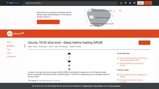 
                            3. grub2 - Ubuntu 18.04 slow boot - Delay before loading GRUB - Ask ...