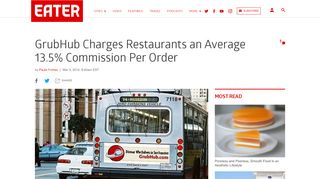 
                            8. GrubHub Charges Restaurants an Average 13.5% Commission Per ...