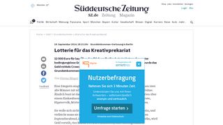 
                            9. Grundeinkommen: Lotterie für das Kreativprekariat - Geld ...