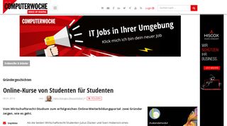 
                            6. Gründergeschichten: Online-Kurse von Studenten für Studenten ...