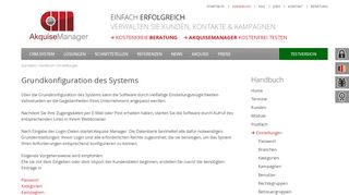 
                            3. Grundkonfiguration des Systems - AkquiseManager