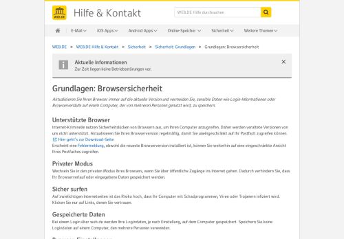 
                            11. Grundlagen: Browsersicherheit - WEB.DE Hilfe