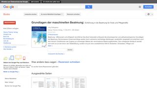 
                            11. Grundlagen der maschinellen Beatmung: Einführung in die Beatmung ... - Google Books-Ergebnisseite