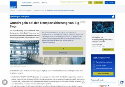 
                            2. Grundregeln bei der Ladungssicherung von Big Bags - WEKA MEDIA