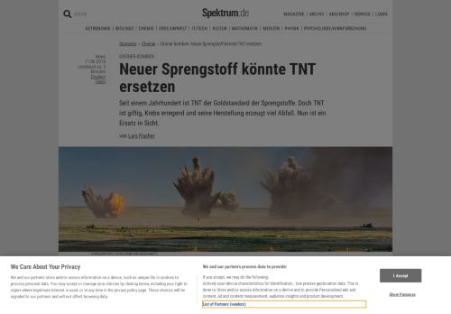 
                            13. Grüner bomben: Neuer Sprengstoff könnte TNT ersetzen - Spektrum ...