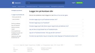 
                            10. Grunnleggende om innlogging | Facebooks hjelpesenter | Facebook