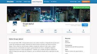 
                            11. GRUPO APISUL - Por Dentro da Empresa | Infojobs